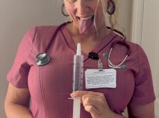 Hot Tongue Flicking By Milf Nurse Looking At You gif