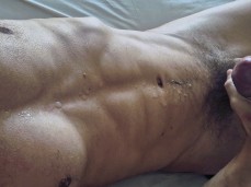 Buil, fit, uncut Lucas Room shoots a hot load on his chest 0016-1 7 gif