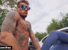 Benjamin Blue gets fucked in front of his BF by shredded, tattooed Bo Sinn gif
