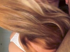 thick blonde pawg blowjob gif