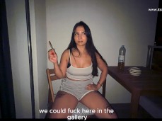 brunette smiking gif