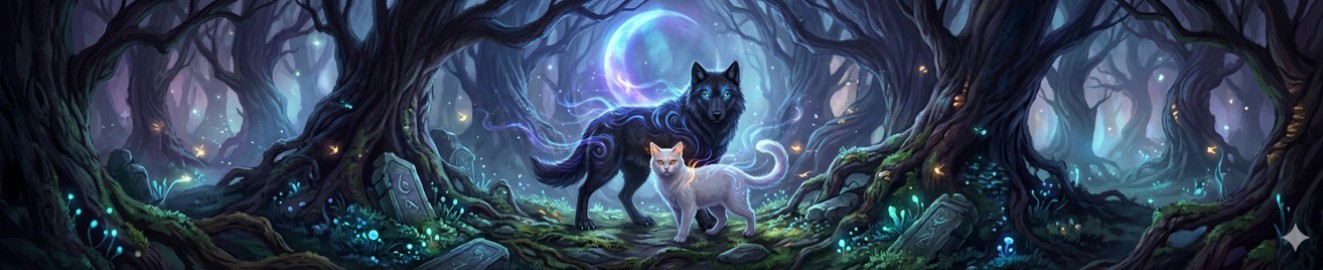 wolf and cat