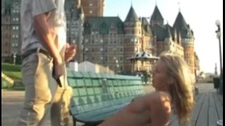 Screen Capture of Video Titled: 2 Quebecois fourrent devant le Chateau Frontenac