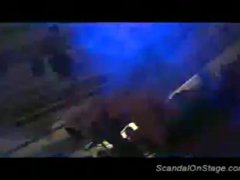 Scandal on stage babe squirting hard and toying deep