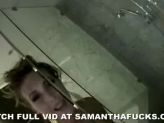 fake tits, pornstar, shower, Samantha Saint