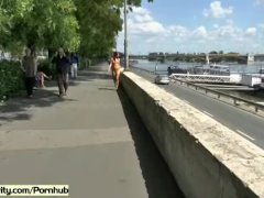 Hot redhead tereza naked on public streets