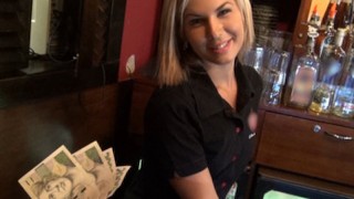 A Stunning Blonde Bartender Is Persuaded To Engage In Sex At Work