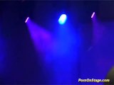 Busty stripper on the stage teasing and dildoing pussy