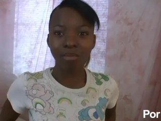 Cute Ebony Teen Gets Her Puss Toyed With