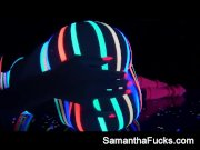 Preview 3 of Samantha Saint gets off in this super hot black light solo