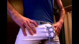 Inside Boxer Briefs Football Shorts With A 9-Inch Cock Bulge