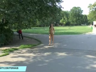 exhibitionist, public, outdoors, natural tits