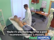 Preview 6 of Fake Hospital Doctor offers blonde a discount on new tits