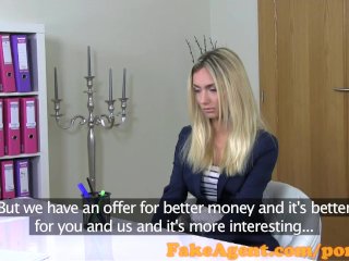 FakeAgent Stunning blonde fashion student fucks in Casting