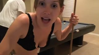 Webcam Girl Gets Dressed Up Plays Pool And Then Takes A Bath