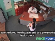Preview 2 of FakeHospital Sexy patient bent over the receptionists desk and fucked hard