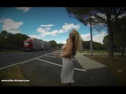 Preview 5 of Flashing naked on a rest area for the truckers