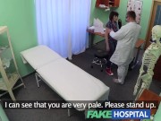 Preview 2 of FakeHospital Sexy brunette learns that only hard cock can cure her