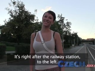 Czech Hottie sucks and fucks from behind in public screenshot number 1