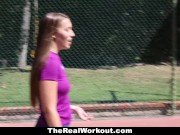 Preview 1 of TheRealWorkout - Kimber Lee Gets Drilled By Her Soccer Coach!