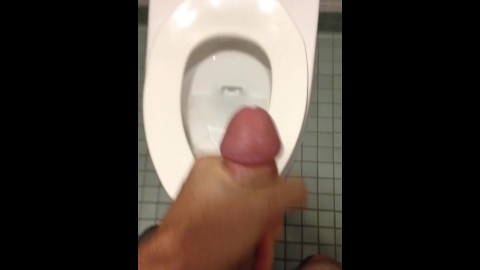 Ejaculation in a public restroom