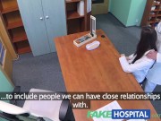 Preview 2 of FakeHospital Sexy graduate gets licked and fucked on doctors desk for a job