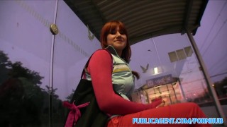 Beautiful Redhead Takes It From Behind In Public According To Publicagent