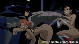 HENTAI TWO CHICKS FOR BATMAN DICK IN THE JUSTICE LEAGUE