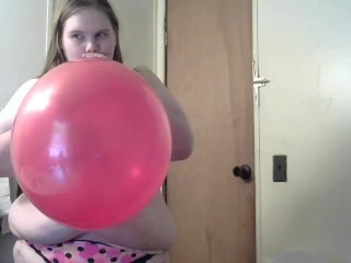 Hot Wife Blow Up Balloon and MakeIt Pop Slpaiing Her Tits and_Eyes