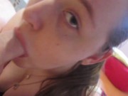 Preview 4 of Close up POV blowjob with cum in mouth
