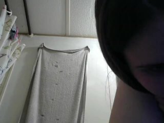 Hot Pregnant Mom take a Long Pee Naked in Bathroom with Huge Tits Hanging