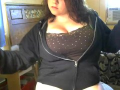 Big Tits Chokes on Dildo Masturbation till Hard Orgasm While High