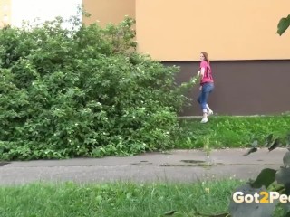 Screen Capture of Video Titled: Got2Pee Public Pissing Compilation 004