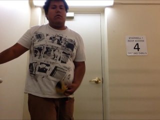 Chubby Boy With Tiny Dick Strips At Hotel