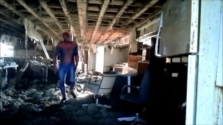 In A Bombed-Out Building A Horny Spider Searches For His Prey