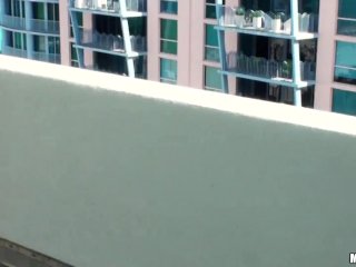 small tittied brunette takes a big white cock