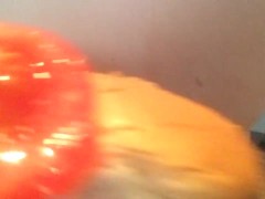 Big belly Becky crushes food with her belly!