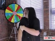 Preview 2 of 4 hot girls Spinning the wheel of Nudity ends with epic fun
