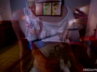 This old goes young guy admired Lenka's ass before licking her pussy