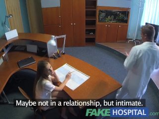 FakeHospital Hot sex with doctor and nurse in patient waiting room