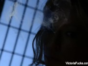 Preview 5 of Victoria White smokes a cigarette & masturbates