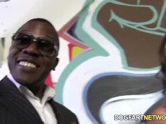 Jamie Jackson Having Fun With A Bunch Of Black Cocks