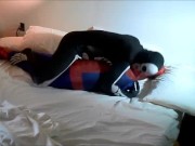 Preview 2 of skeleton humps spiderman on his white bed
