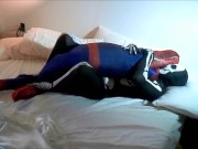 Preview 3 of skeleton humps spiderman on his white bed