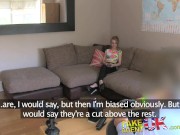 Preview 1 of FakeAgentUK Naughty petite Brit has hot sex on casting couch