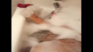 Bath time with toy
