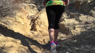 Teenage Hiker Ascends A Tough Cock