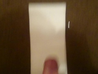 Solo wank on tissue