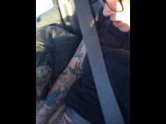 Fucking herself in passenger seat