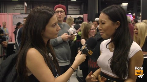 Asa Akira & Cherokee D Ass at eXXXotica 2015 with Pornhub Aria PornhubTV